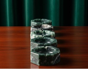 Hexagonal Green Marble Ashtrays