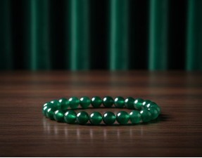 Natural Green Jade Beaded Bracelet