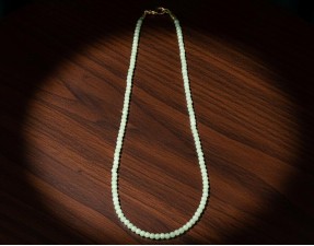 Hand Made White Mother of Pearl Cotton Knotted Beaded Necklace