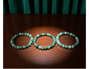 Set of Three Natural Burmese Jadeite Beaded Bracelets